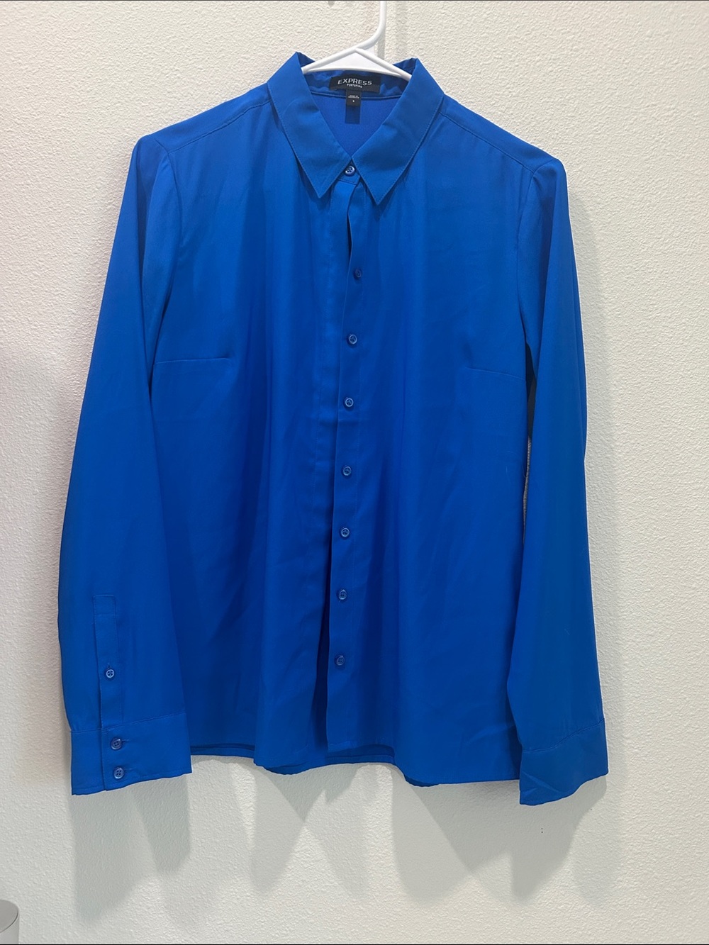 Express Women's Button-Down Shirt in Bright Blue